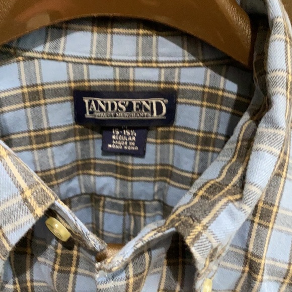 Men's Land's End Medium Button Up Flannel - Picture 2 of 2
